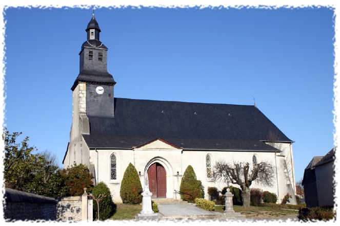 Photo de l'église Saint-Jean-Baptiste d'Abos - département des Pyrénées-Atantiques