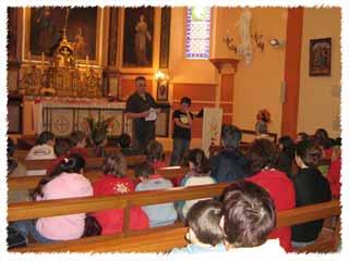 Dans l'église de Lahourcade